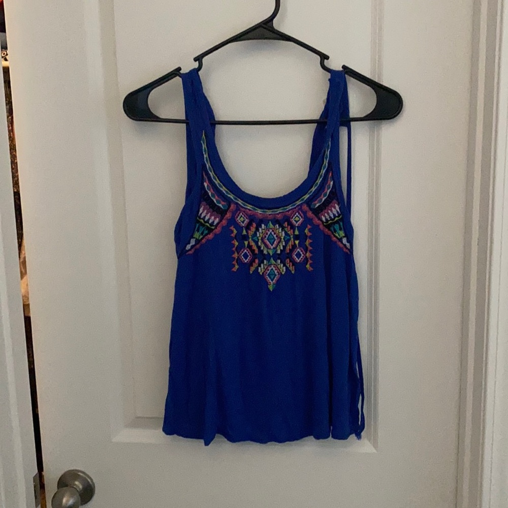 Royal blue Aztec top